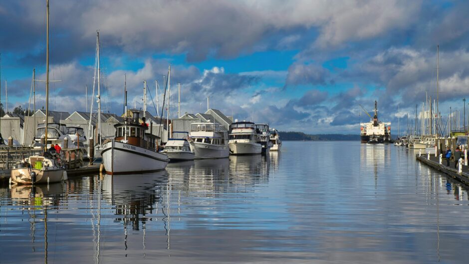 Olympia Washington - White Boats on Docking Area